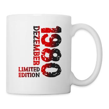 1980 Dezember Limited Edition 43. Geburtstag Deko - Tasse - Weiß - Rechts