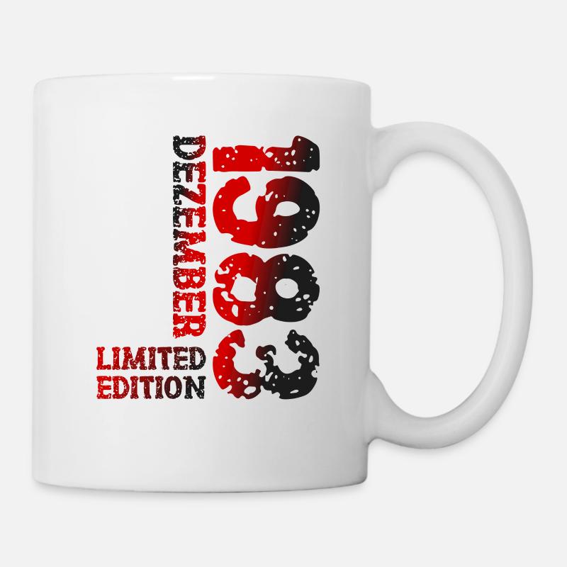 1983 Dezember Limited Edition 40. Geburtstag Deko - Tasse - Weiß