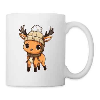 Reh Geweih Tier Baby Comic Winter - Tasse - Weiß - Rechts