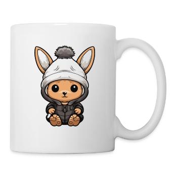 Lapin Animal Bébé Bande Dessinée Hiver - Mug blanc - blanc - Droite