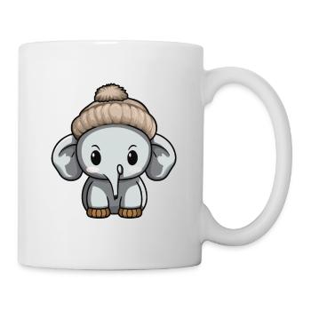 Elefant Tier Baby Comic Winter - Tasse - Weiß - Rechts