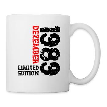 1989 Dezember Limited Edition 34. Geburtstag Deko - Tasse - Weiß - Rechts