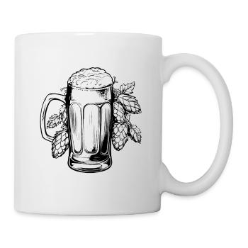 Beer glass, hops, malt, beer - Mug - white - Right