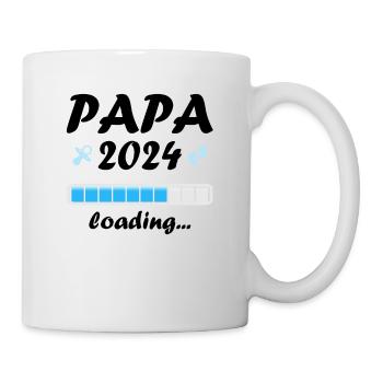 Papa 2024 Loading Vaterschaft Vater Werden Dad - Tasse - Weiß - Rechts