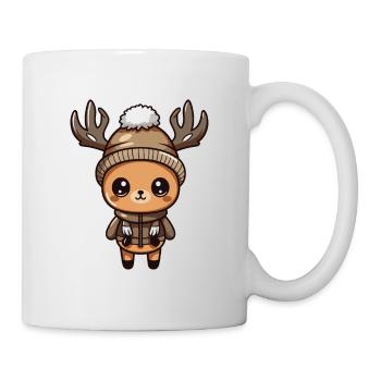 Reh Niedlich Winter - Tasse - Weiß - Rechts