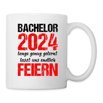 Bachelor 2024 Lange Genug Gelernt Lasst Uns Feiern - Tasse - Weiß - Rechts