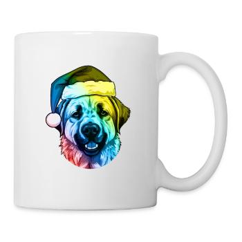 Kangal Hund Kopf Weihnachten Portät Bunt - Tasse - Weiß - Rechts