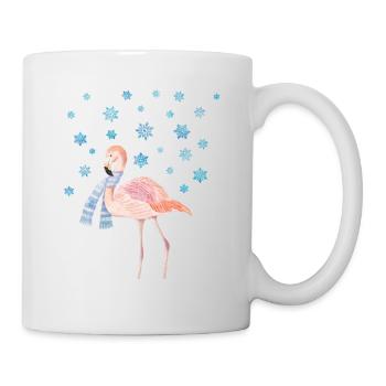 Flamingo in the snow - Mug - white - Right