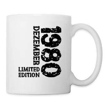 1980 Dezember Limited Edition 43. Geburtstag Deko - Tasse - Weiß - Rechts