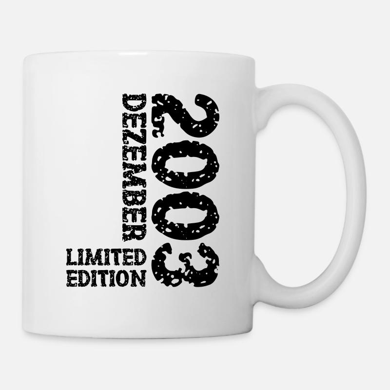 2003 Dezember Limited Edition 20. Geburtstag Deko - Tasse - Weiß