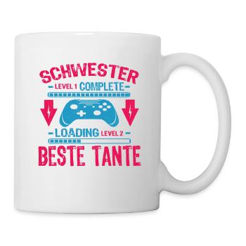 Schwester Level Complete Werdende Tante Loading - Tasse - Weiß - Rechts