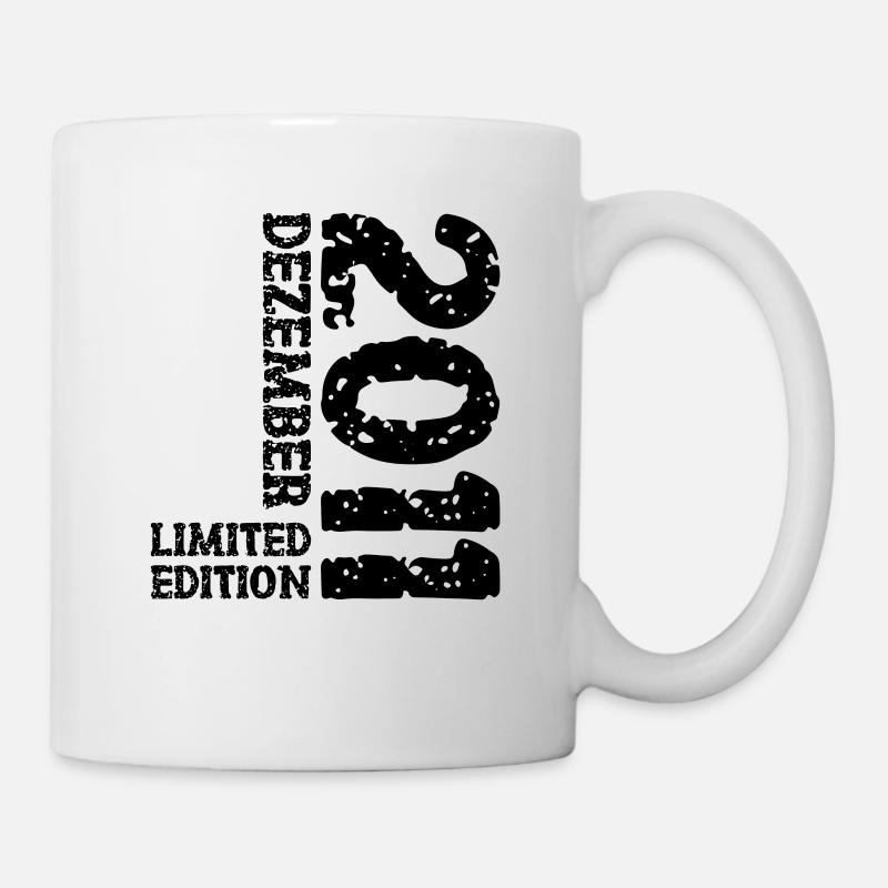 2011 Dezember Limited Edition 12. Geburtstag Deko - Tasse - Weiß