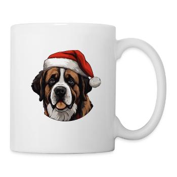 Tête de Noël de chien Saint Bernand - Mug blanc - blanc - Droite