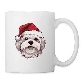 Malteser Hund Weihnachten Kopf - Tasse - Weiß - Rechts
