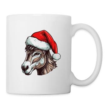 Esel Weihnachten Tier Kopf - Tasse - Weiß - Rechts
