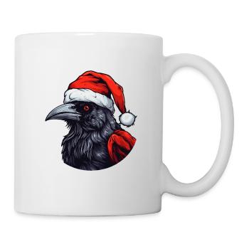 Krähe Rabe Weihnachten Tier Kopf - Tasse - Weiß - Rechts
