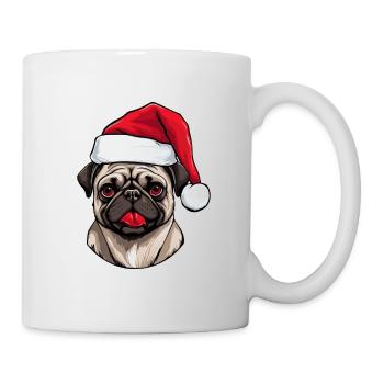 Pug Dog Pug Christmas Portrait Xmas - Mug - white - Right
