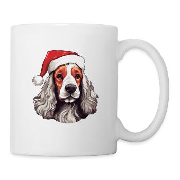 Cocker Spaniel Hund Weihnachten Porträt Xmas - Tasse - Weiß - Rechts