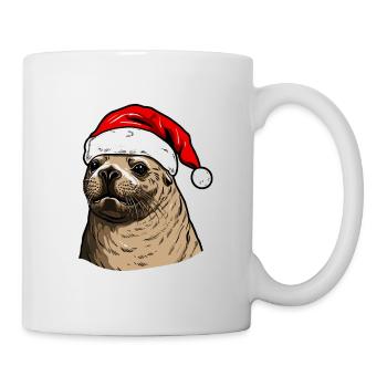 Tête d’animal de Noël de phoque de phoque - Mug blanc - blanc - Droite