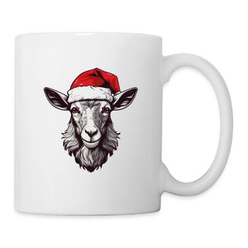 Tête d’animal de Noël de Noël de chèvre - Mug blanc - blanc - Droite
