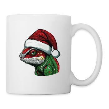 Caméléon Noël Animal Portrait Noël - Mug blanc - blanc - Droite