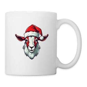 Ziege Weihnachten Tier Porträt Xmas - Tasse - Weiß - Rechts