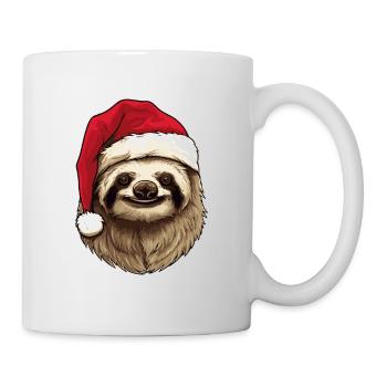 Paresseux Noël Animal Portrait Noël - Mug blanc - blanc - Droite