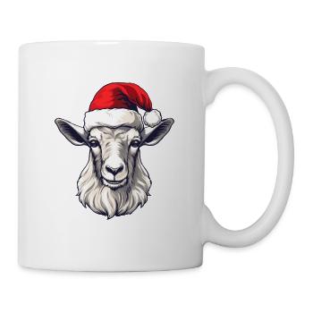 Ziege Xmas Weihnachten Porträt Xmas - Tasse - Weiß - Rechts