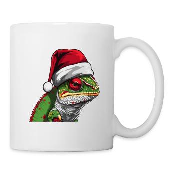 Caméléon Noël Animal Portrait Noël - Mug blanc - blanc - Droite