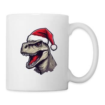 T-Rex dinosaure Noël Animal Portrait Noël - Mug blanc - blanc - Droite
