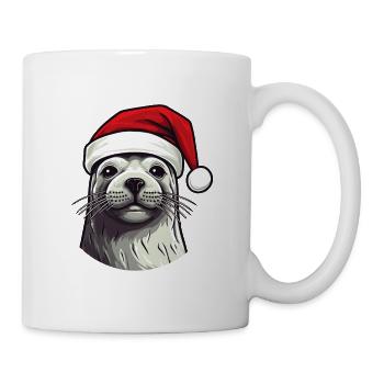 Seal Seal Christmas Animal Portrait Xmas - Mug - white - Right