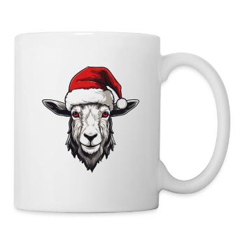 Ziege Weihnachten Tier Porträt Xmas - Tasse - Weiß - Rechts