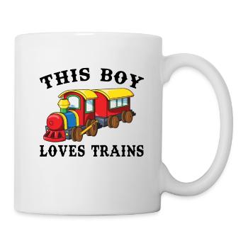 Dieser Junge liebt Züge - Tasse - Weiß - Rechts
