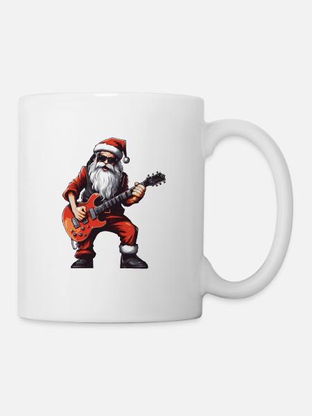 Santa Claus Guitar Santa - Mug - white