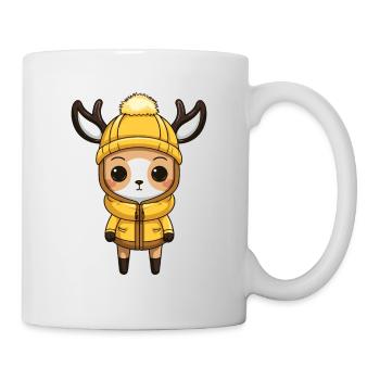 Deer Winter Comic Illustration - Mug - white - Right