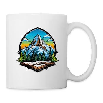 Berge Symbol Wandern Schild - Tasse - Weiß - Rechts
