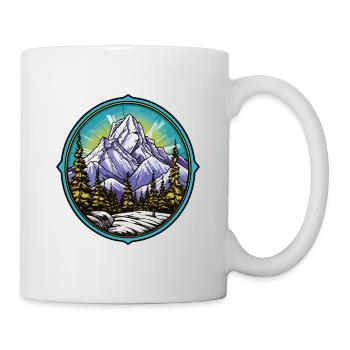 Landschaft Berge Wappen - Tasse - Weiß - Rechts