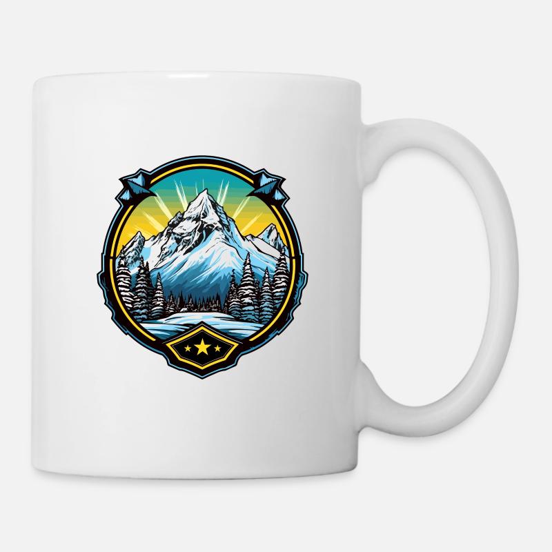 Alpen Berge Symbol - Tasse - Weiß