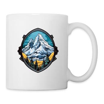 Berge Alpen Symbol Wappen - Tasse - Weiß - Rechts