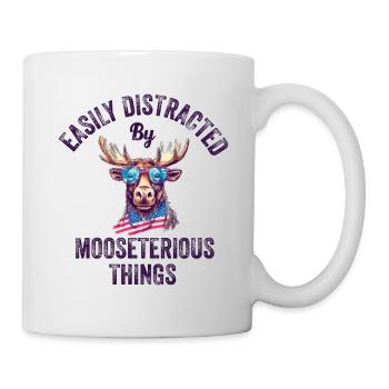 Leicht Abgelenkter Lustiger Elch-elch - Tasse - Weiß - Rechts