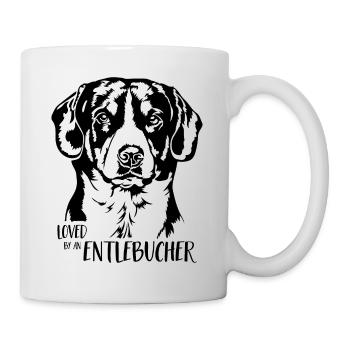 Adoré par un chien de montagne de l’Entlebucher Dogs Wilsigns - Mug blanc - blanc - Droite