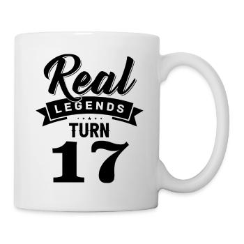 Echte Legenden werden 17, 17 Geburtstag - Tasse - Weiß - Rechts