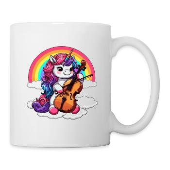 Einhorn Cello Tierorchester Cellistin - Tasse - Weiß - Rechts