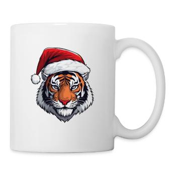 Tiger Kopf Weihnachten Portät - Tasse - Weiß - Rechts