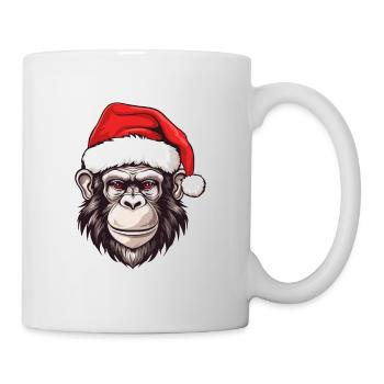 Monkey Head Christmas Portrait - Mug - white - Right