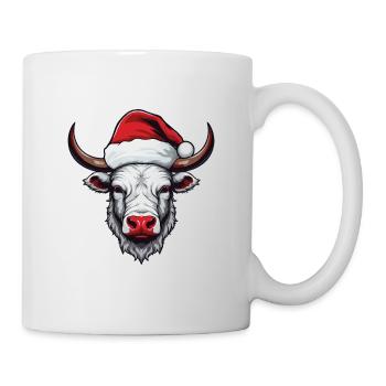 Bull Head Christmas Portrait - Mug - white - Right