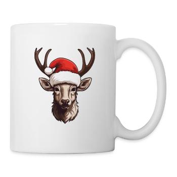 Deer Head Christmas Portrait - Mug - white - Right