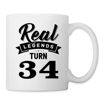 Real legends turn 34, 34 birthday - Mug - white - Right