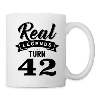 Real Legends Turn 42, 42 Birthday - Mug - white - Right