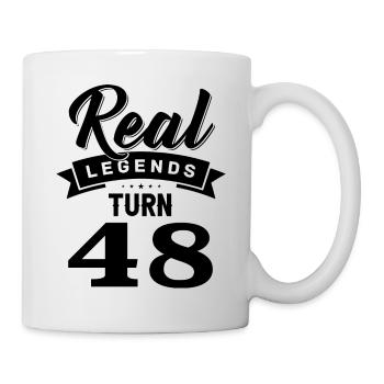 Echte Legenden werden 48, 48 Geburtstag - Tasse - Weiß - Rechts
